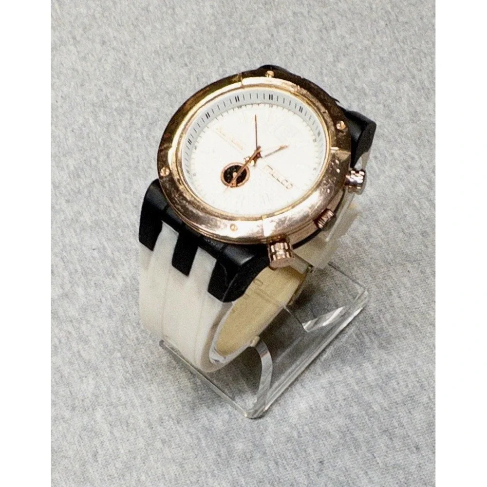 Mulco Blue‎ Marine Rose Gold 46mm Watch Silicone Strap Diver Casual Sport